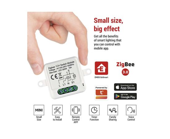 Модуль управления умным домом EMOS H5101 ZigBee 3.0 1-Channel (H5101), изображение 11 Модуль управления умным домом EMOS H5101 ZigBee 3.0 1-Channel (H5101), изображение 11