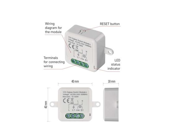 Модуль управления умным домом EMOS H5103 ZigBee 3.0 1-Channel (H5103), изображение 8 Модуль управления умным домом EMOS H5103 ZigBee 3.0 1-Channel (H5103), изображение 8