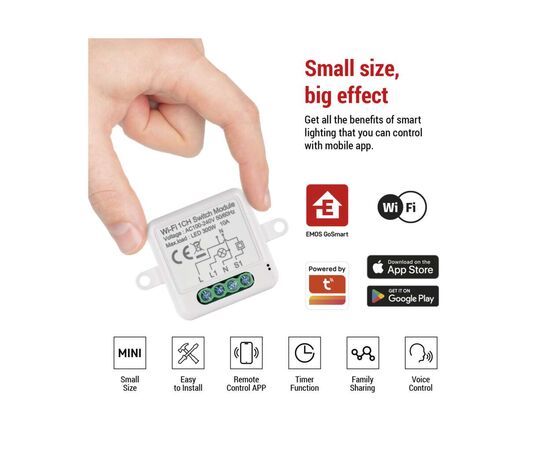 Модуль управления умным домом EMOS H5105 WiFi 1-Channel (H5105), изображение 11 Модуль управления умным домом EMOS H5105 WiFi 1-Channel (H5105), изображение 11