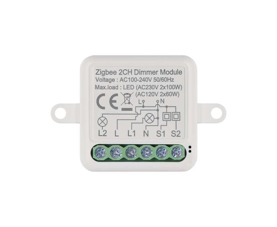 Модуль управления умным домом EMOS H5108 ZigBee 3.0 2-Channel Dimmer (H5108), изображение 2 Модуль управления умным домом EMOS H5108 ZigBee 3.0 2-Channel Dimmer (H5108), изображение 2