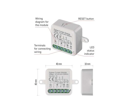 Модуль управления умным домом EMOS H5109 Smart Motor Control ZigBee 3.0 Single Channel (H5109), изображение 9 Модуль управления умным домом EMOS H5109 Smart Motor Control ZigBee 3.0 Single Channel (H5109), изображение 9