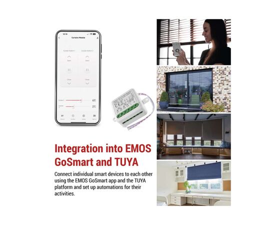 Модуль управления умным домом EMOS H5110 Smart Motor Control ZigBee 3.0 Dual-Channel (H5110), изображение 12 Модуль управления умным домом EMOS H5110 Smart Motor Control ZigBee 3.0 Dual-Channel (H5110), изображение 12