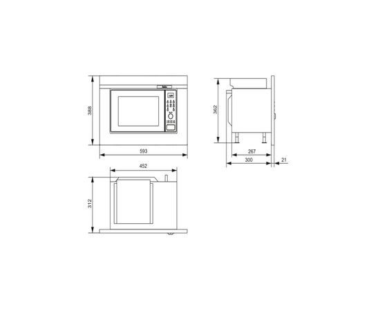 Микроволновая печь Hansa AMGB20E2GB, изображение 4 Микроволновая печь Hansa AMGB20E2GB, изображение 4