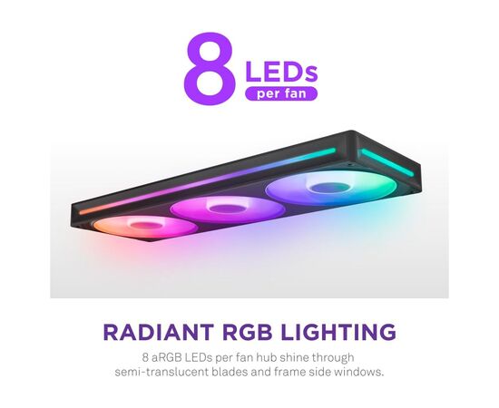 Кулер для корпуса NZXT F360 RGB Core Fan (Single Frame) - Black (RF-U36HF-B1), изображение 12 Кулер для корпуса NZXT F360 RGB Core Fan (Single Frame) - Black (RF-U36HF-B1), изображение 12