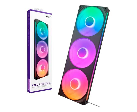 Кулер для корпуса NZXT F360 RGB Core Fan (Single Frame) - Black (RF-U36HF-B1), изображение 7 Кулер для корпуса NZXT F360 RGB Core Fan (Single Frame) - Black (RF-U36HF-B1), изображение 7
