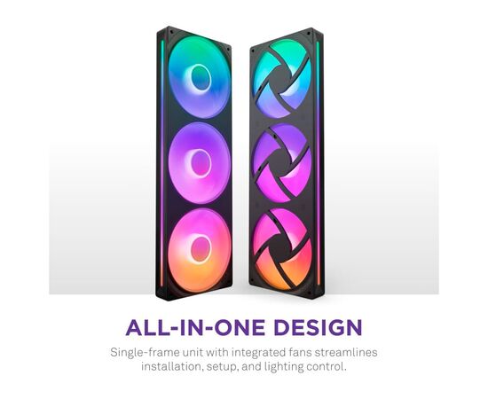 Кулер для корпуса NZXT F360 RGB Core Fan (Single Frame) - Black (RF-U36HF-B1), изображение 8 Кулер для корпуса NZXT F360 RGB Core Fan (Single Frame) - Black (RF-U36HF-B1), изображение 8