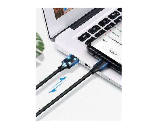 Дата кабель USB 2.0 AM to USB-C 0.5m 3.0A (18W) Nickel Plating US287 Black Ugreen (60115), изображение 4 Дата кабель USB 2.0 AM to USB-C 0.5m 3.0A (18W) Nickel Plating US287 Black Ugreen (60115), изображение 4