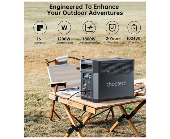 Зарядна станція Choetech BS0061 1200W 1024Wh (BS061), зображення 7 Зарядна станція Choetech BS0061 1200W 1024Wh (BS061), зображення 7