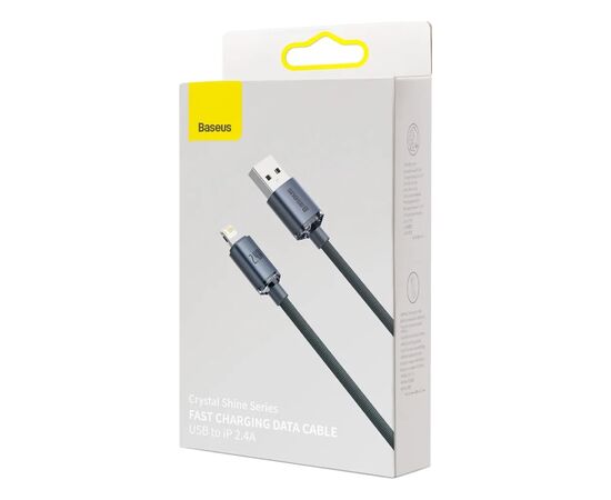 Дата кабель USB 2.0 AM to Lightning 2.0m 2.4A black Baseus (CAJY000101), изображение 6 Дата кабель USB 2.0 AM to Lightning 2.0m 2.4A black Baseus (CAJY000101), изображение 6