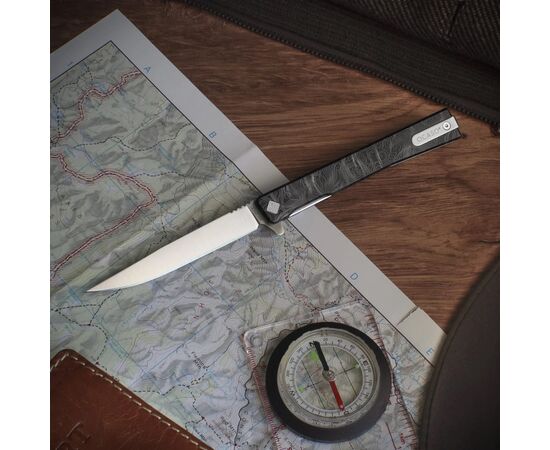 Нож Ocaso Solstice, Engraved titanium, Topo Pattern, Satin (10ETS), изображение 3 Нож Ocaso Solstice, Engraved titanium, Topo Pattern, Satin (10ETS), изображение 3