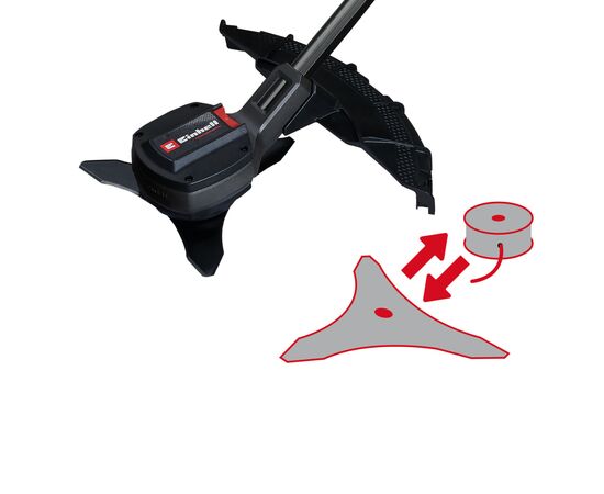 Триммер садовый Einhell GP-BC 36/430 Li BL - Solo 36V,(18V+18V) 5200об/мин, 7.25кг (без АКБ и ЗУ) (3411340), изображение 6