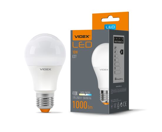 Лампочка Videx A60e 10W E27 4100K 220V (VL-A60e-10274), изображение 2 Лампочка Videx A60e 10W E27 4100K 220V (VL-A60e-10274), изображение 2