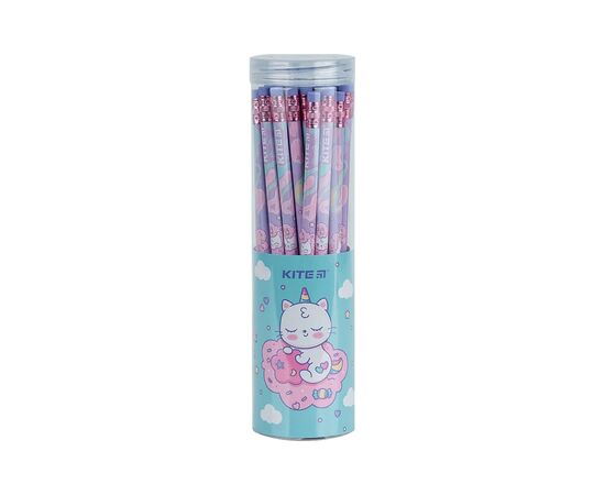 Карандаш графитный Kite Rainbow Catcorn круглый, с резинкой, НВ (K24-056-2), изображение 2 Карандаш графитный Kite Rainbow Catcorn круглый, с резинкой, НВ (K24-056-2), изображение 2
