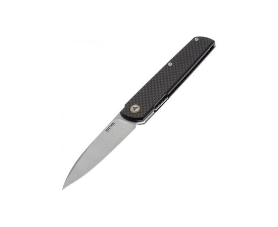 Нож SRM Qrick, Sandvik 14C28N, G10 + carbon fiber, чорний (408L-KB), изображение 2 Нож SRM Qrick, Sandvik 14C28N, G10 + carbon fiber, чорний (408L-KB), изображение 2