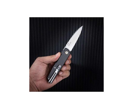 Нож SRM Qrick, Sandvik 14C28N, G10 + carbon fiber, чорний (408L-KB), изображение 7 Нож SRM Qrick, Sandvik 14C28N, G10 + carbon fiber, чорний (408L-KB), изображение 7
