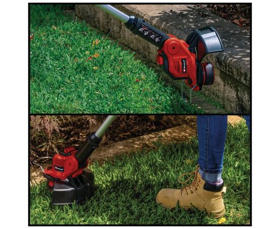 Триммер садовый Einhell GE-CT 18/28 Li TC-Solo 18V, 8500об/мин, 28см, леска и тележка, 2.15кг (без АКБ и ЗУ) (3411212), изображение 5