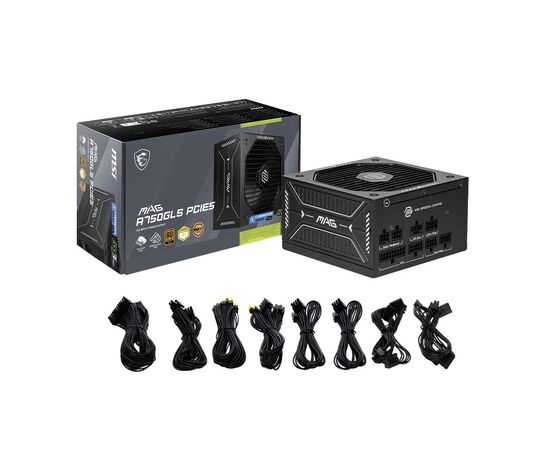 Блок питания MSI 750W MAG A750GLS PCIE5 (MAG A750GLS PCIE5), изображение 3 Блок питания MSI 750W MAG A750GLS PCIE5 (MAG A750GLS PCIE5), изображение 3
