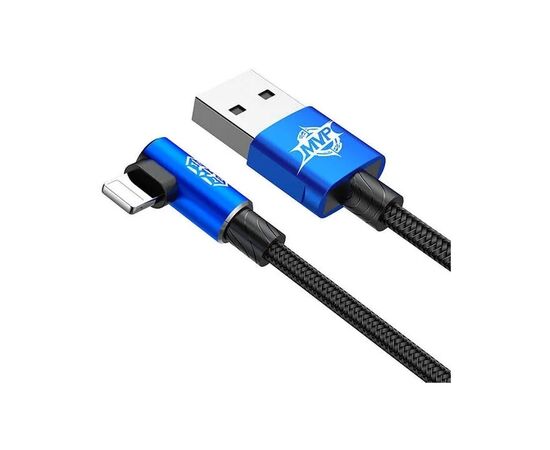Дата кабель USB 2.0 AM to Lightning 2.0m 1.5A 90° corner blue Baseus (CALMVP-A03), зображення 2 Дата кабель USB 2.0 AM to Lightning 2.0m 1.5A 90° corner blue Baseus (CALMVP-A03), зображення 2