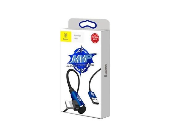 Дата кабель USB 2.0 AM to Lightning 2.0m 1.5A 90° corner blue Baseus (CALMVP-A03), зображення 3 Дата кабель USB 2.0 AM to Lightning 2.0m 1.5A 90° corner blue Baseus (CALMVP-A03), зображення 3