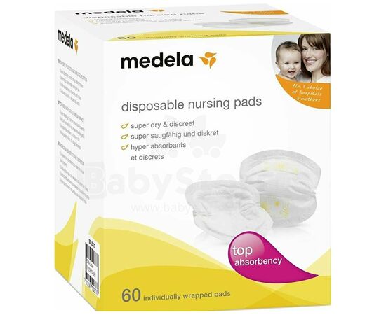 Вкладыш для бюстгальтера Medela Одноразові прокладки (Disposable Nursing Pads), 60шт. (008.0323), изображение 2 Вкладыш для бюстгальтера Medela Одноразові прокладки (Disposable Nursing Pads), 60шт. (008.0323), изображение 2