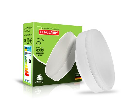 Лампочка Eurolamp LED GX53 8W 3000K (LED-GX53-0830(N)), изображение 3 Лампочка Eurolamp LED GX53 8W 3000K (LED-GX53-0830(N)), изображение 3