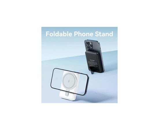 Батарея универсальная Vention Magnetic Wireless 5000mAh 20W 3A, PD USB-C, Light Indicator, White (FHSW0), изображение 7 Батарея универсальная Vention Magnetic Wireless 5000mAh 20W 3A, PD USB-C, Light Indicator, White (FHSW0), изображение 7