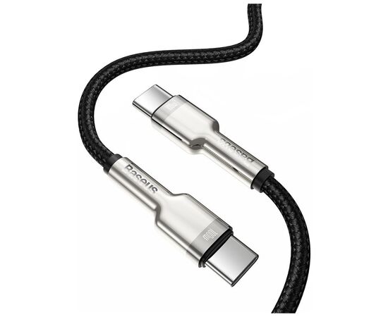 Дата кабель USB-C to USB-C 2.0m 100W metal black Baseus (CATJK-D01), зображення 2 Дата кабель USB-C to USB-C 2.0m 100W metal black Baseus (CATJK-D01), зображення 2