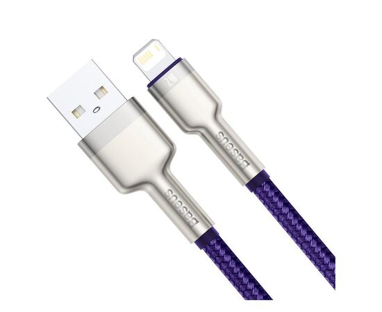 Дата кабель USB 2.0 AM to Lightning 1.0m 2.4A metal purple Baseus (CALJK-A05), зображення 2 Дата кабель USB 2.0 AM to Lightning 1.0m 2.4A metal purple Baseus (CALJK-A05), зображення 2