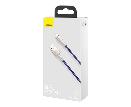 Дата кабель USB 2.0 AM to Lightning 1.0m 2.4A metal purple Baseus (CALJK-A05), зображення 4 Дата кабель USB 2.0 AM to Lightning 1.0m 2.4A metal purple Baseus (CALJK-A05), зображення 4