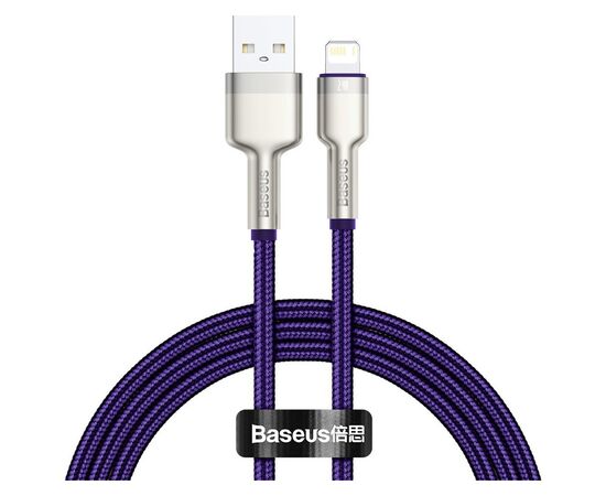 Дата кабель USB 2.0 AM to Lightning 1.0m 2.4A metal purple Baseus (CALJK-A05)