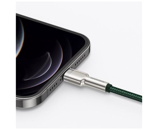 Дата кабель USB 2.0 AM to Lightning 2.0m 2.4A metal green Baseus (CALJK-B06), зображення 6 Дата кабель USB 2.0 AM to Lightning 2.0m 2.4A metal green Baseus (CALJK-B06), зображення 6