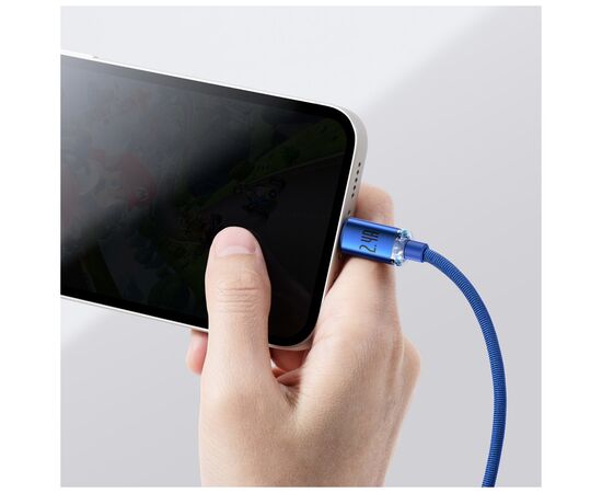 Дата кабель USB 2.0 AM to Lightning 1.2m 2.4A blue Baseus (CAJY000003), зображення 6 Дата кабель USB 2.0 AM to Lightning 1.2m 2.4A blue Baseus (CAJY000003), зображення 6