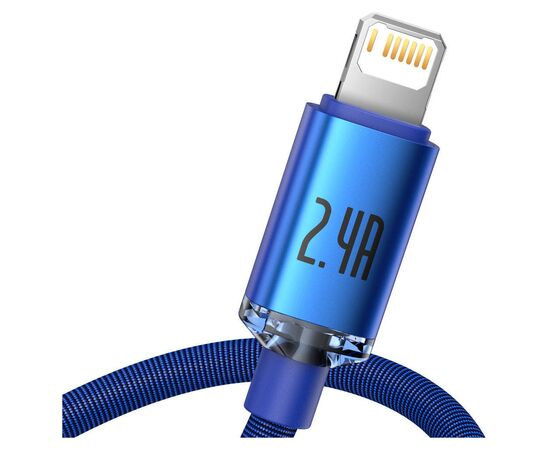 Дата кабель USB 2.0 AM to Lightning 2.0m 2.4A blue Baseus (CAJY000103), зображення 3 Дата кабель USB 2.0 AM to Lightning 2.0m 2.4A blue Baseus (CAJY000103), зображення 3