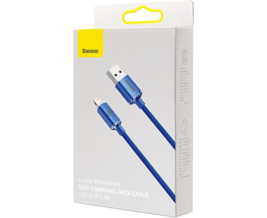 Дата кабель USB 2.0 AM to Lightning 2.0m 2.4A blue Baseus (CAJY000103), зображення 4 Дата кабель USB 2.0 AM to Lightning 2.0m 2.4A blue Baseus (CAJY000103), зображення 4