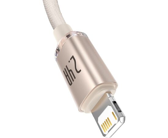 Дата кабель USB 2.0 AM to Lightning 2.0m 2.4A pink Baseus (CAJY001204), зображення 2 Дата кабель USB 2.0 AM to Lightning 2.0m 2.4A pink Baseus (CAJY001204), зображення 2