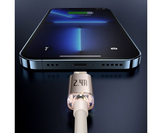 Дата кабель USB 2.0 AM to Lightning 2.0m 2.4A pink Baseus (CAJY001204), зображення 7 Дата кабель USB 2.0 AM to Lightning 2.0m 2.4A pink Baseus (CAJY001204), зображення 7
