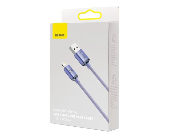 Дата кабель USB 2.0 AM to Lightning 2.0m 2.4A purple Baseus (CAJY000105), зображення 5 Дата кабель USB 2.0 AM to Lightning 2.0m 2.4A purple Baseus (CAJY000105), зображення 5