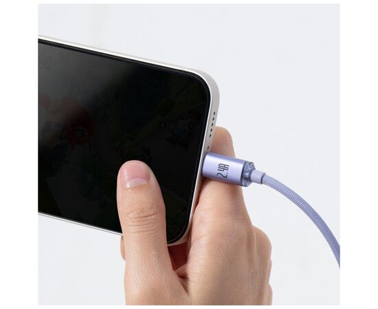 Дата кабель USB 2.0 AM to Lightning 2.0m 2.4A purple Baseus (CAJY000105), зображення 6 Дата кабель USB 2.0 AM to Lightning 2.0m 2.4A purple Baseus (CAJY000105), зображення 6