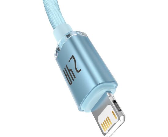 Дата кабель USB 2.0 AM to Lightning 2.0m 2.4A sky blue Baseus (CAJY001203), зображення 2 Дата кабель USB 2.0 AM to Lightning 2.0m 2.4A sky blue Baseus (CAJY001203), зображення 2