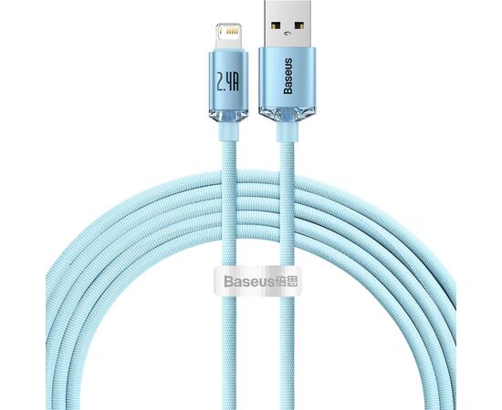 Дата кабель USB 2.0 AM to Lightning 2.0m 2.4A sky blue Baseus (CAJY001203)