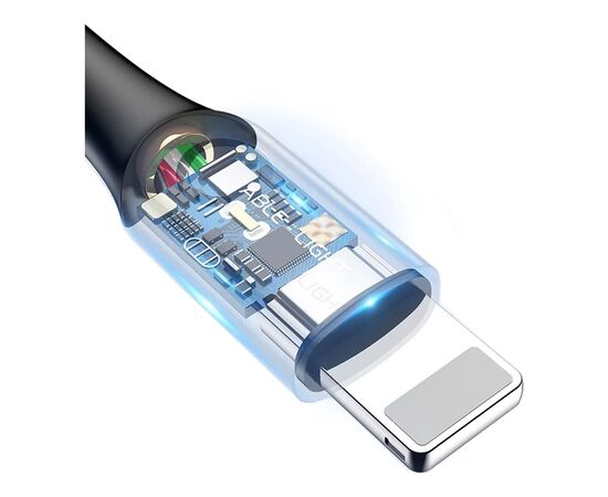 Дата кабель USB 2.0 AM to Lightning 1.0m 2.4A blue Baseus (CALCD-03), зображення 5 Дата кабель USB 2.0 AM to Lightning 1.0m 2.4A blue Baseus (CALCD-03), зображення 5