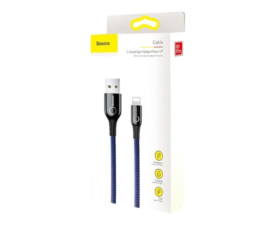 Дата кабель USB 2.0 AM to Lightning 1.0m 2.4A blue Baseus (CALCD-03), зображення 7 Дата кабель USB 2.0 AM to Lightning 1.0m 2.4A blue Baseus (CALCD-03), зображення 7