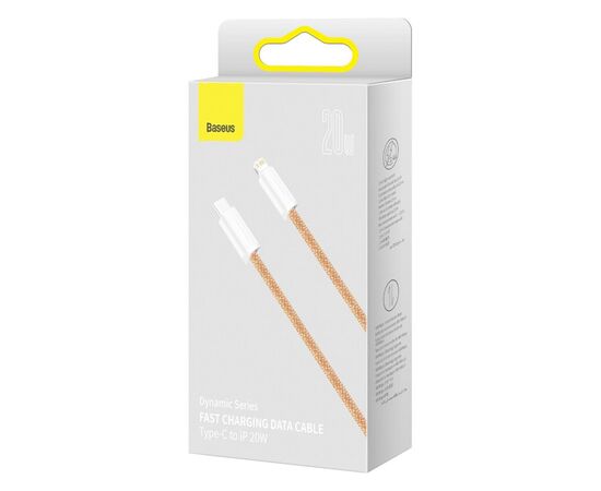 Дата кабель USB-C to Lightning 2.0m 20W orange Baseus (CALD000107), зображення 6 Дата кабель USB-C to Lightning 2.0m 20W orange Baseus (CALD000107), зображення 6