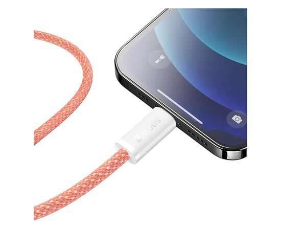 Дата кабель USB-C to Lightning 2.0m 20W orange Baseus (CALD000107), зображення 7 Дата кабель USB-C to Lightning 2.0m 20W orange Baseus (CALD000107), зображення 7