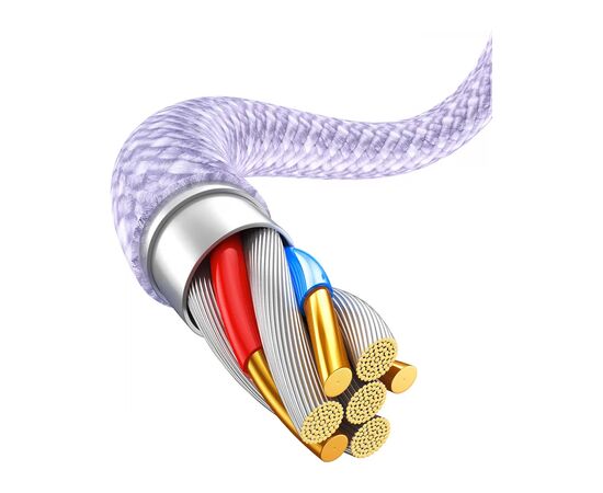 Дата кабель USB 2.0 AM to Lightning 1.0m 2.4A purple Baseus (CALD000405), зображення 4 Дата кабель USB 2.0 AM to Lightning 1.0m 2.4A purple Baseus (CALD000405), зображення 4