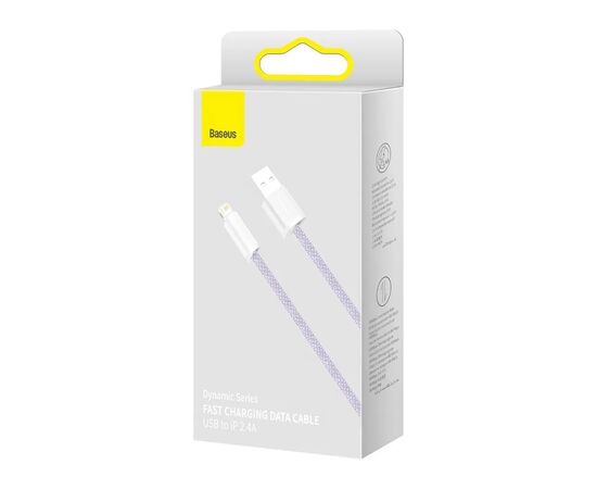 Дата кабель USB 2.0 AM to Lightning 1.0m 2.4A purple Baseus (CALD000405), зображення 5 Дата кабель USB 2.0 AM to Lightning 1.0m 2.4A purple Baseus (CALD000405), зображення 5