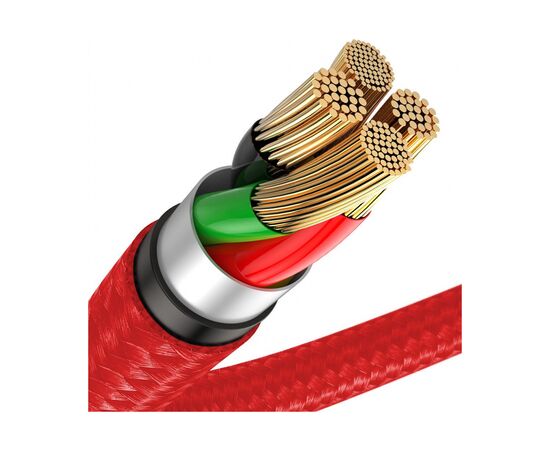 Дата кабель USB 2.0 AM to Lightning 1.0m 2.4A red Baseus (CALSP-B09), зображення 5 Дата кабель USB 2.0 AM to Lightning 1.0m 2.4A red Baseus (CALSP-B09), зображення 5