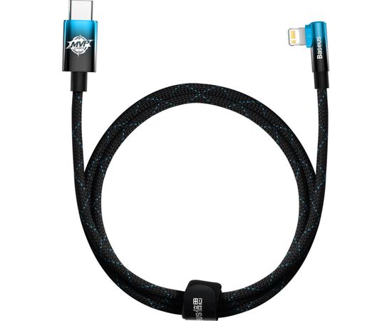 Дата кабель USB-C to Lightning 1.0m 20W 90° corner black/blue Baseus (CAVP000221) Дата кабель USB-C to Lightning 1.0m 20W 90° corner black/blue Baseus (CAVP000221)