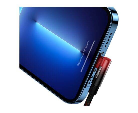 Дата кабель USB-C to Lightning 1.0m 20W 90° corner black/red Baseus (CAVP000220), зображення 6 Дата кабель USB-C to Lightning 1.0m 20W 90° corner black/red Baseus (CAVP000220), зображення 6