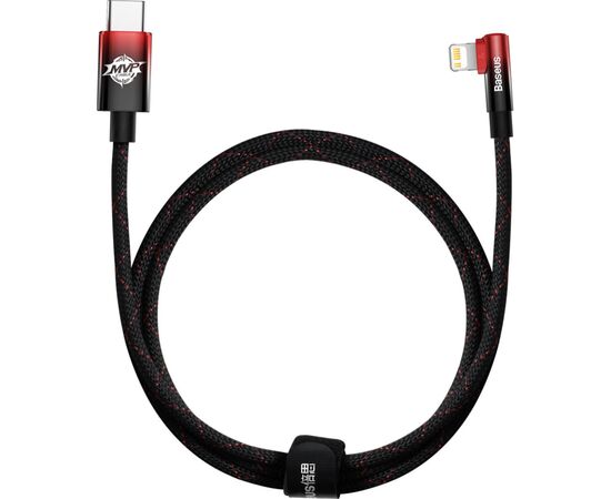 Дата кабель USB-C to Lightning 1.0m 20W 90° corner black/red Baseus (CAVP000220) Дата кабель USB-C to Lightning 1.0m 20W 90° corner black/red Baseus (CAVP000220)